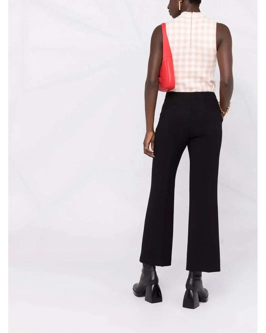 Versace Blue Mid-Rise Flared Trousers