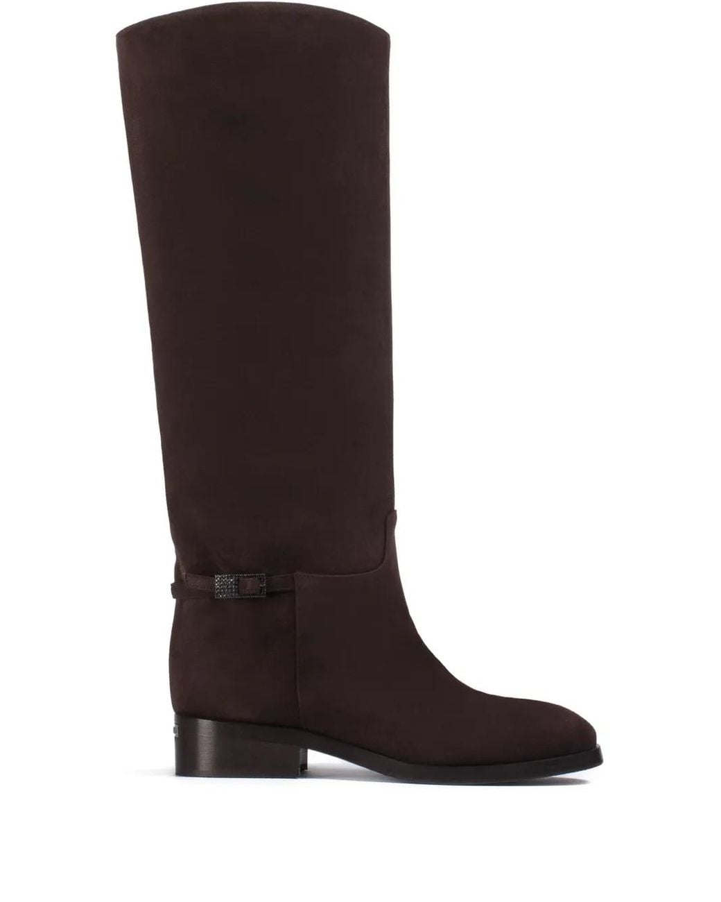 Le Silla Black Charlotte Suede Buckle-Detail Boots