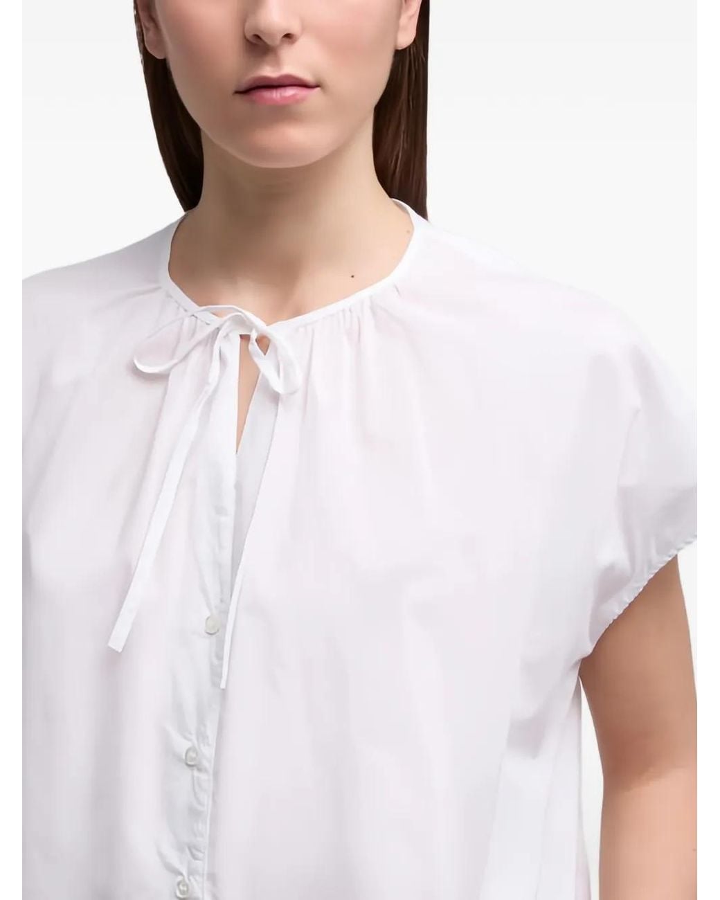 Camisa Con Botones Y Lazo En El Cuello Aspesi de color White