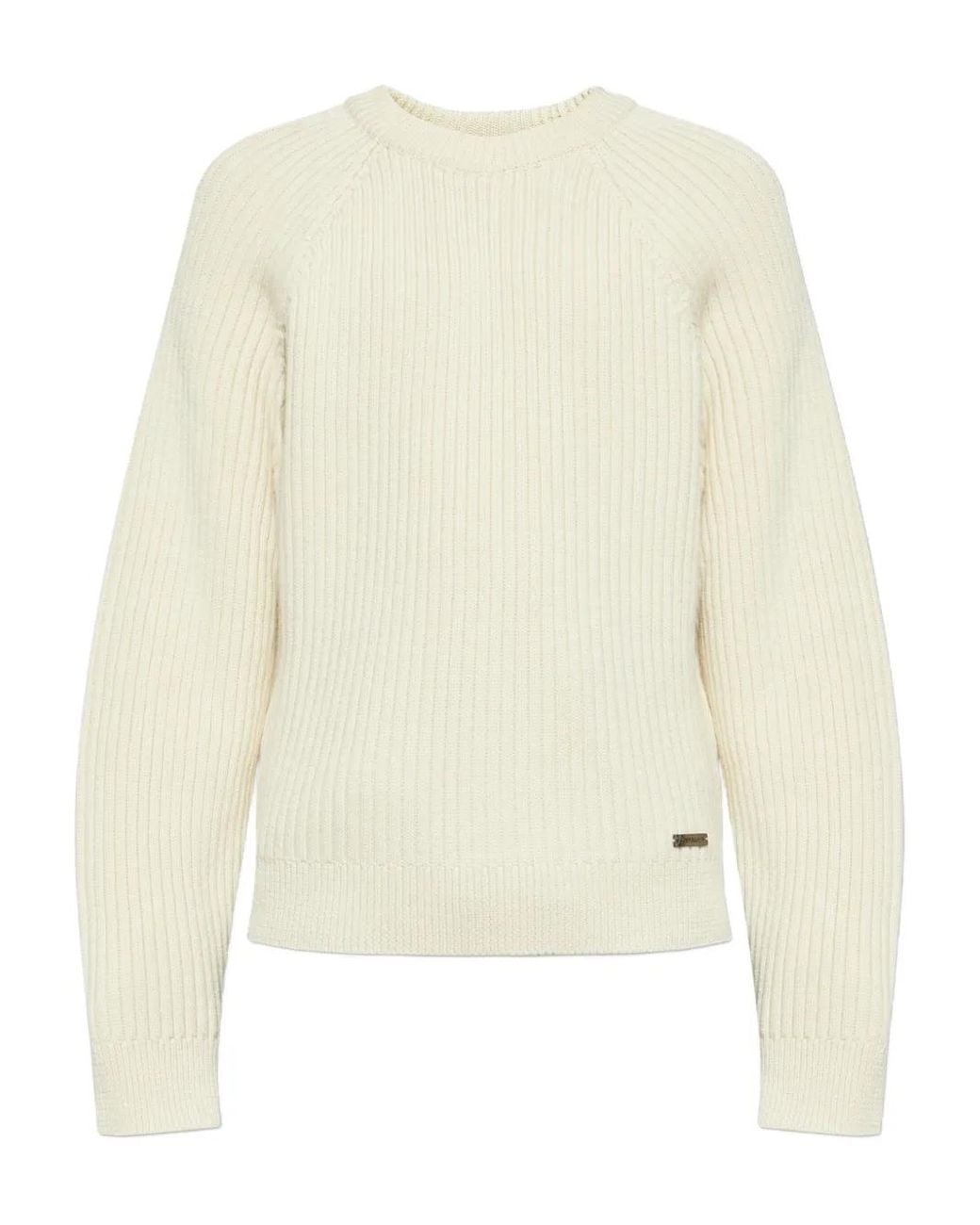 DSquared² Natural Ribbed Long-Sleeves Sweater for men