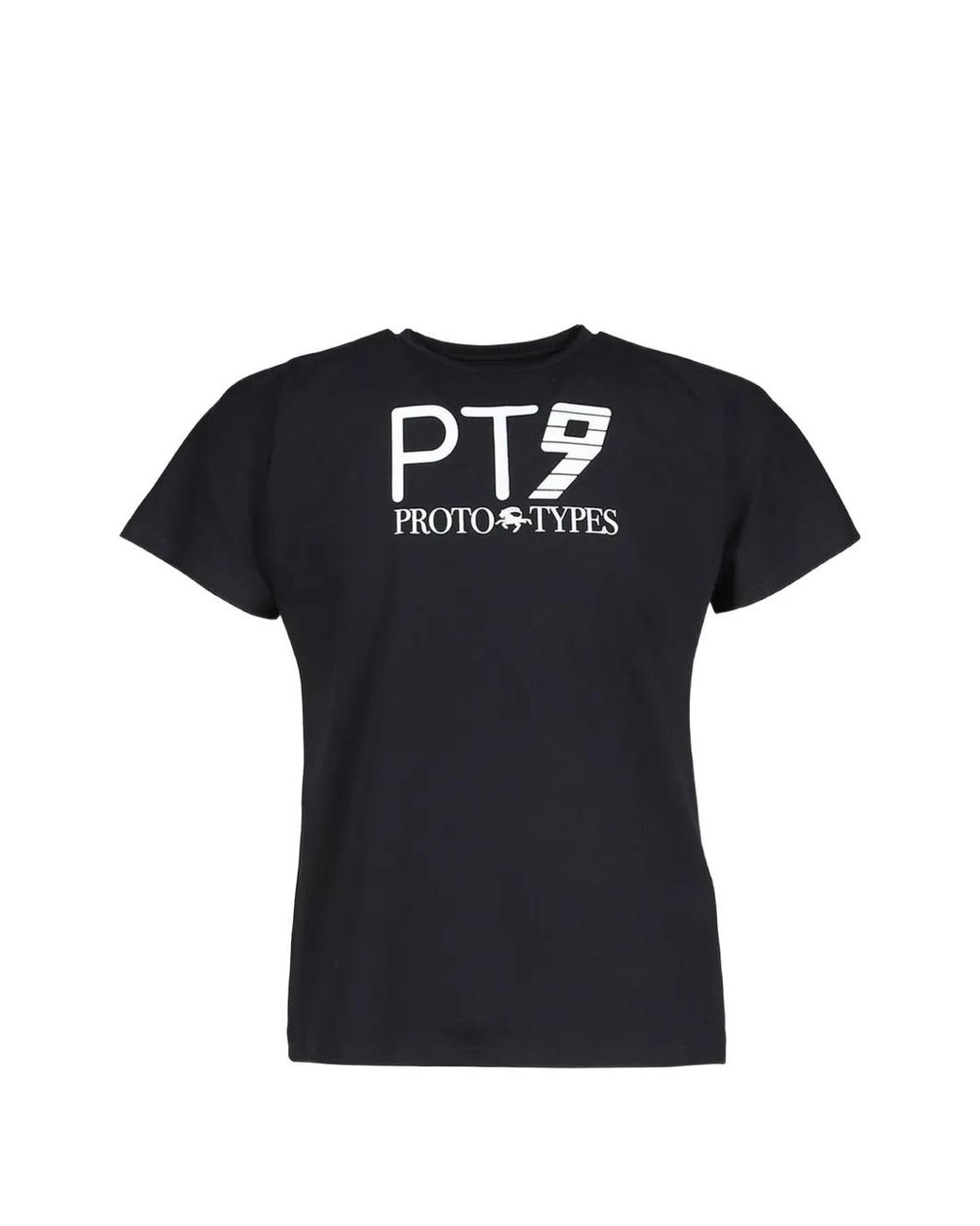PROTOTYPES Black Pt9-Print Crew-Neck T-Shirt for men