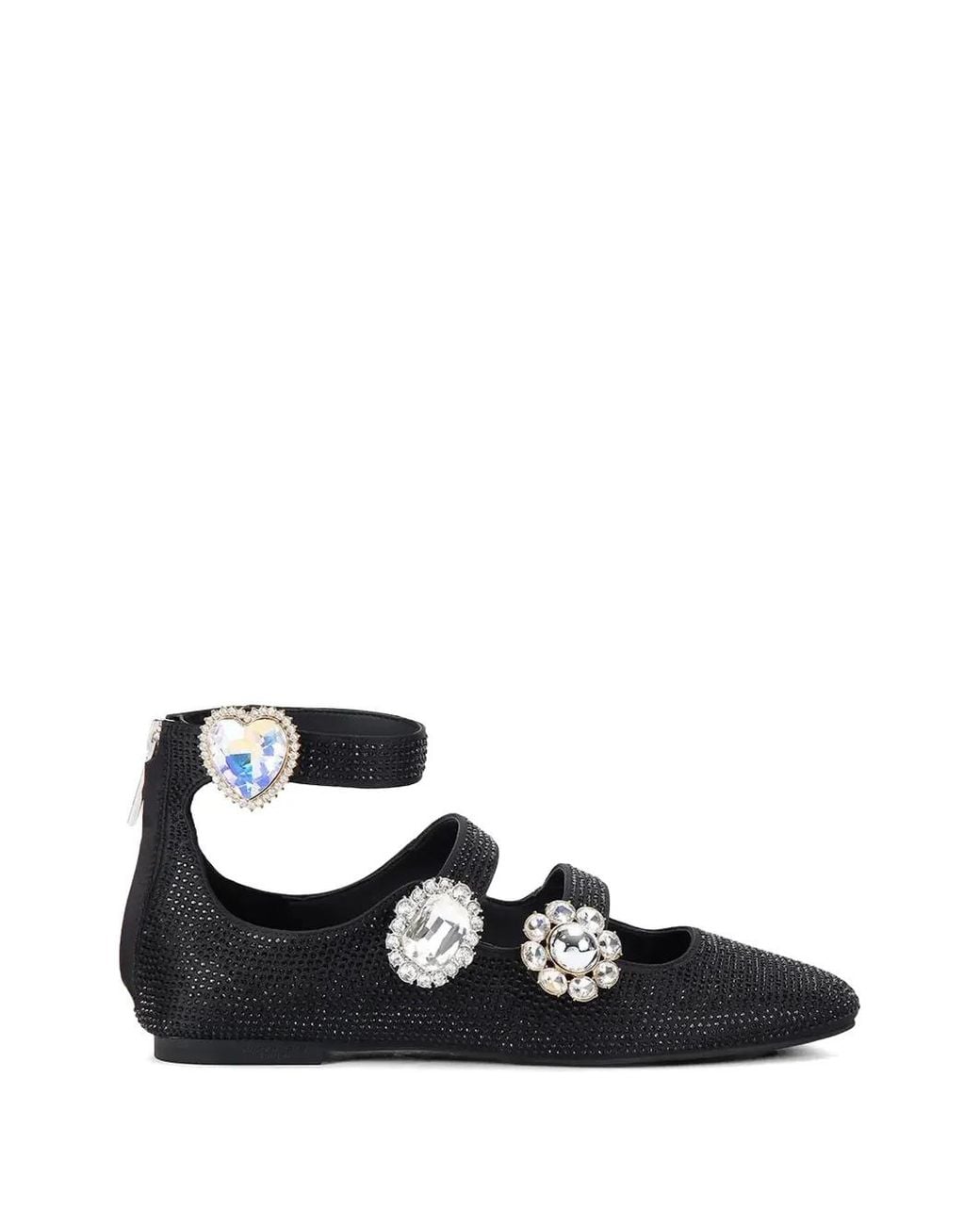 Kurt Geiger Black Ornate Gladiator Embellished Ballet Flats