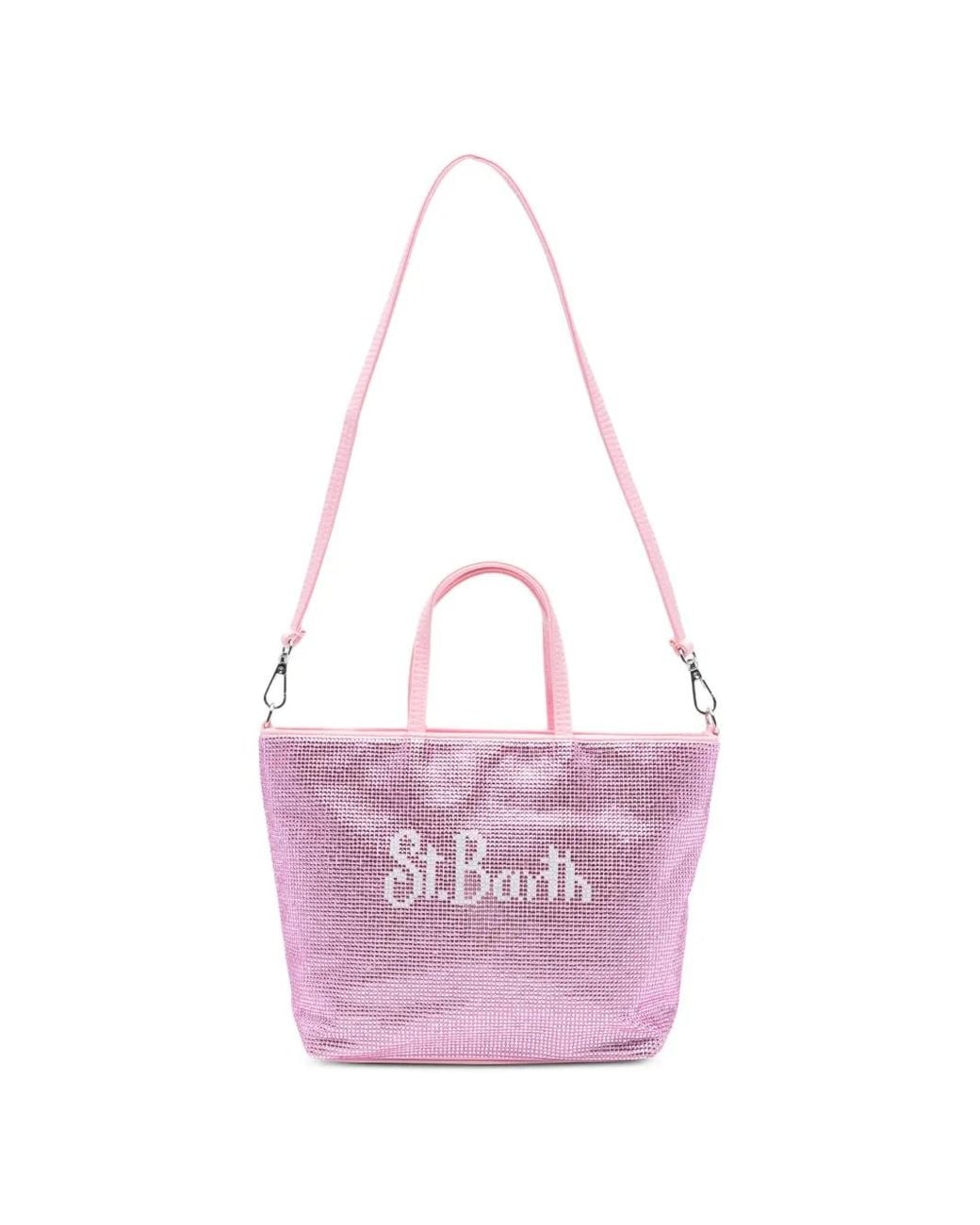 Mc2 Saint Barth Pink Mini Strass Tote Bag