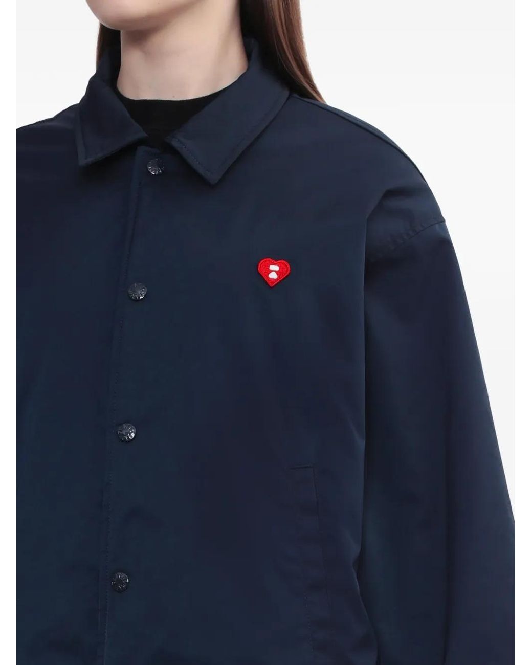 A Bathing Ape Blue Heart-Appliqué Jacket