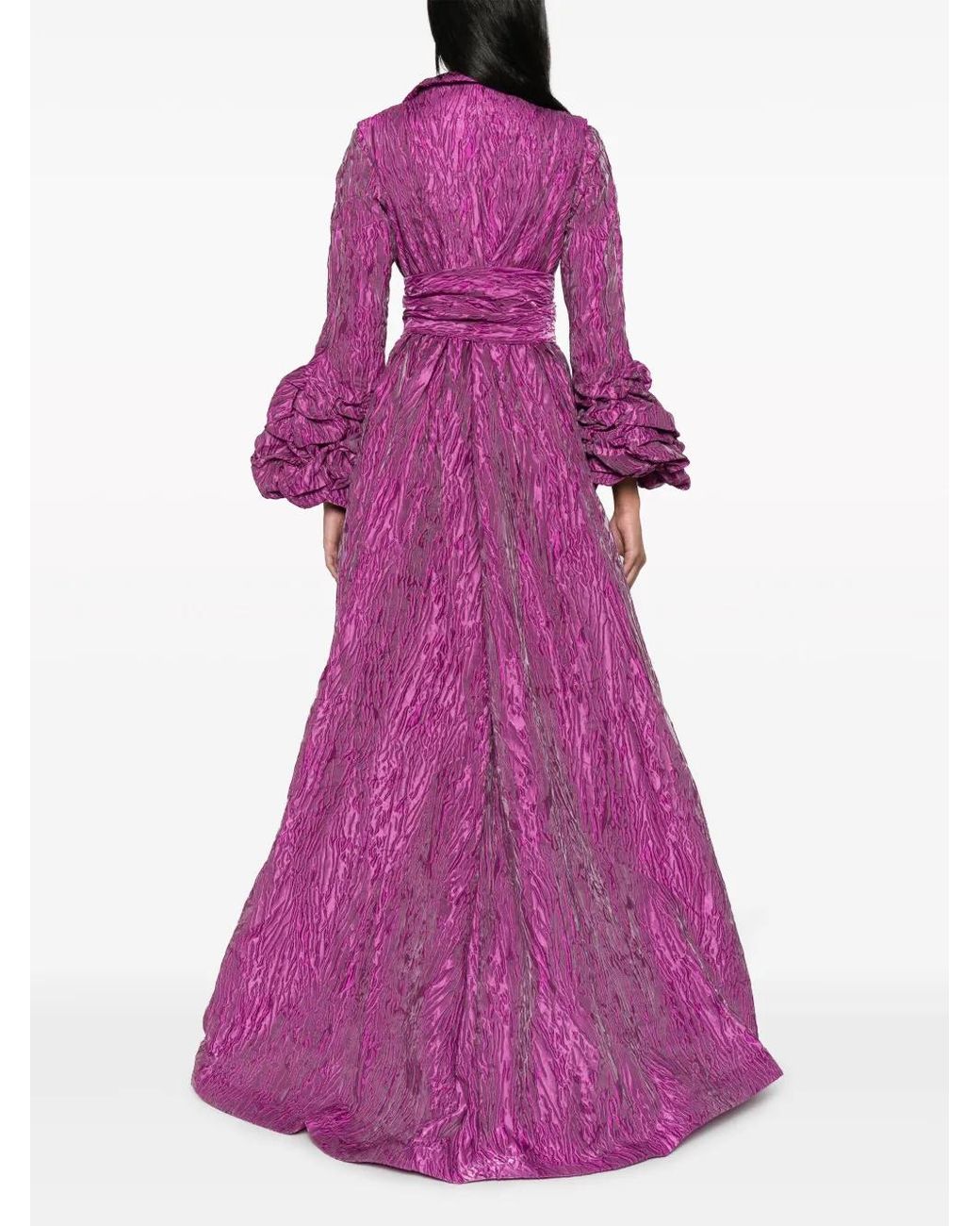 Baruni Purple Hypnotise Belted Maxi Dress