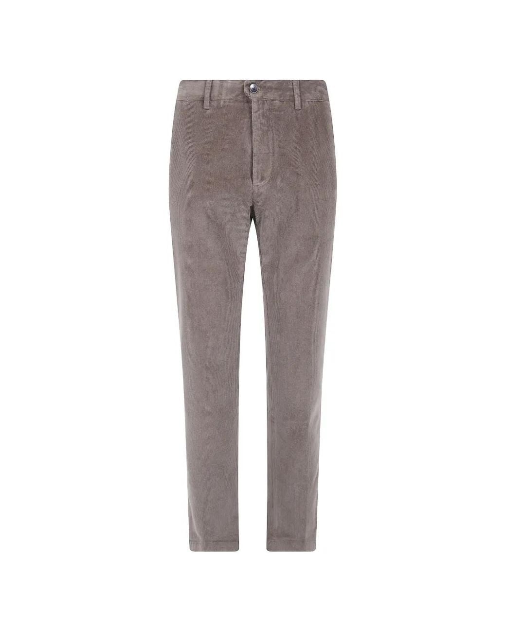 Incotex Gray Corduroy Chino Trousers for men