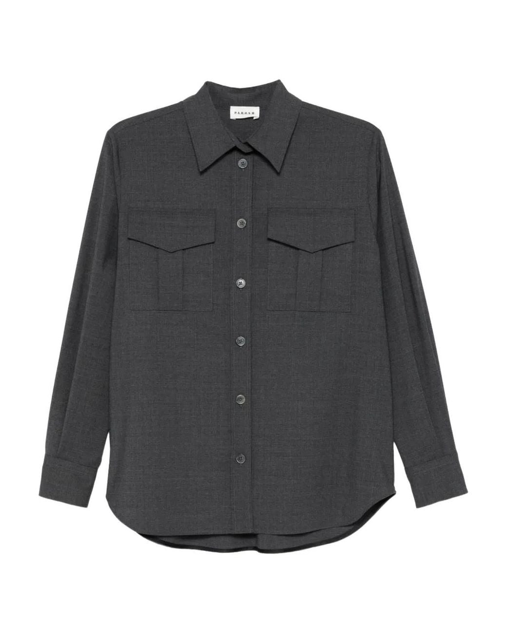 Camisa Con Botón En El Bolsillo P.A.R.O.S.H. de color Gray