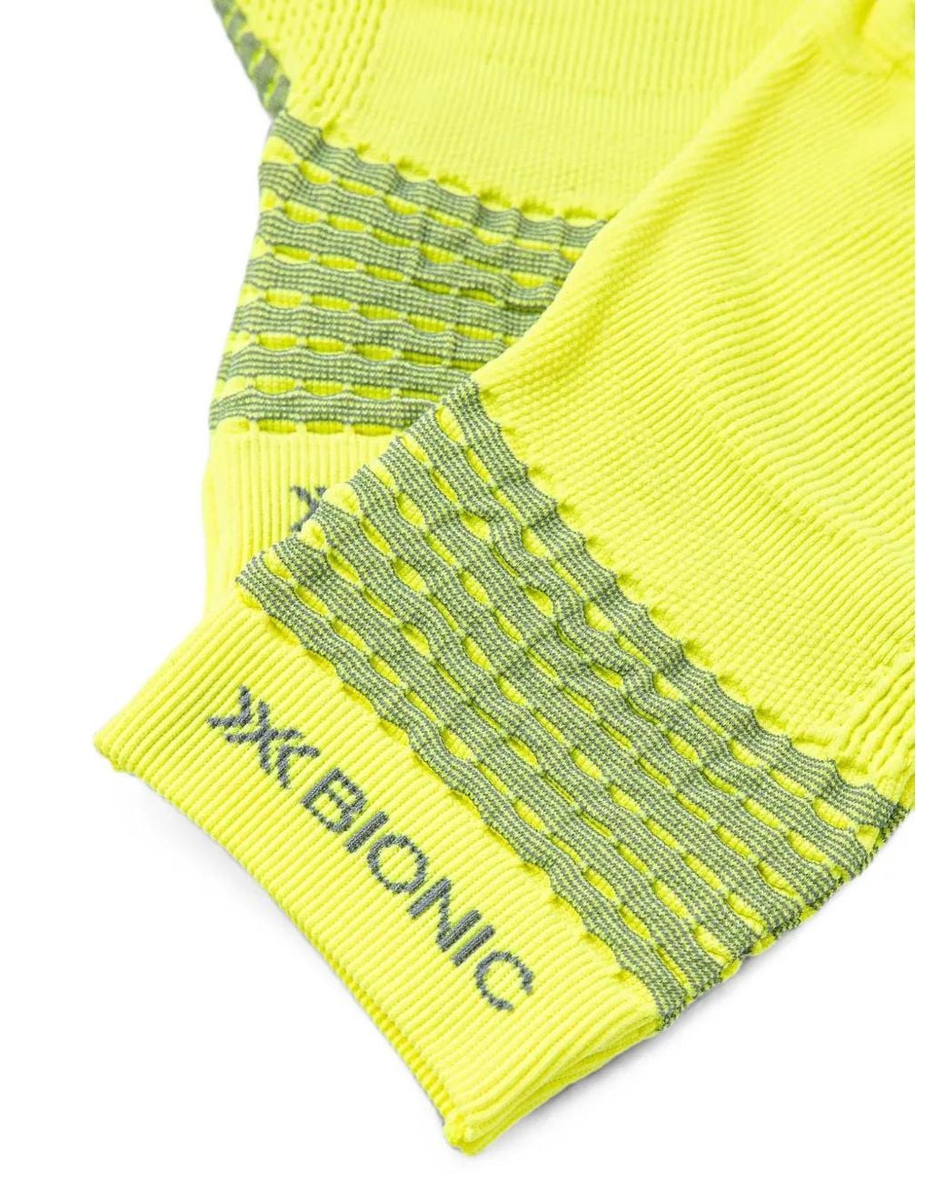 X Bionic Yellow Logo-Print Panelled Gloves