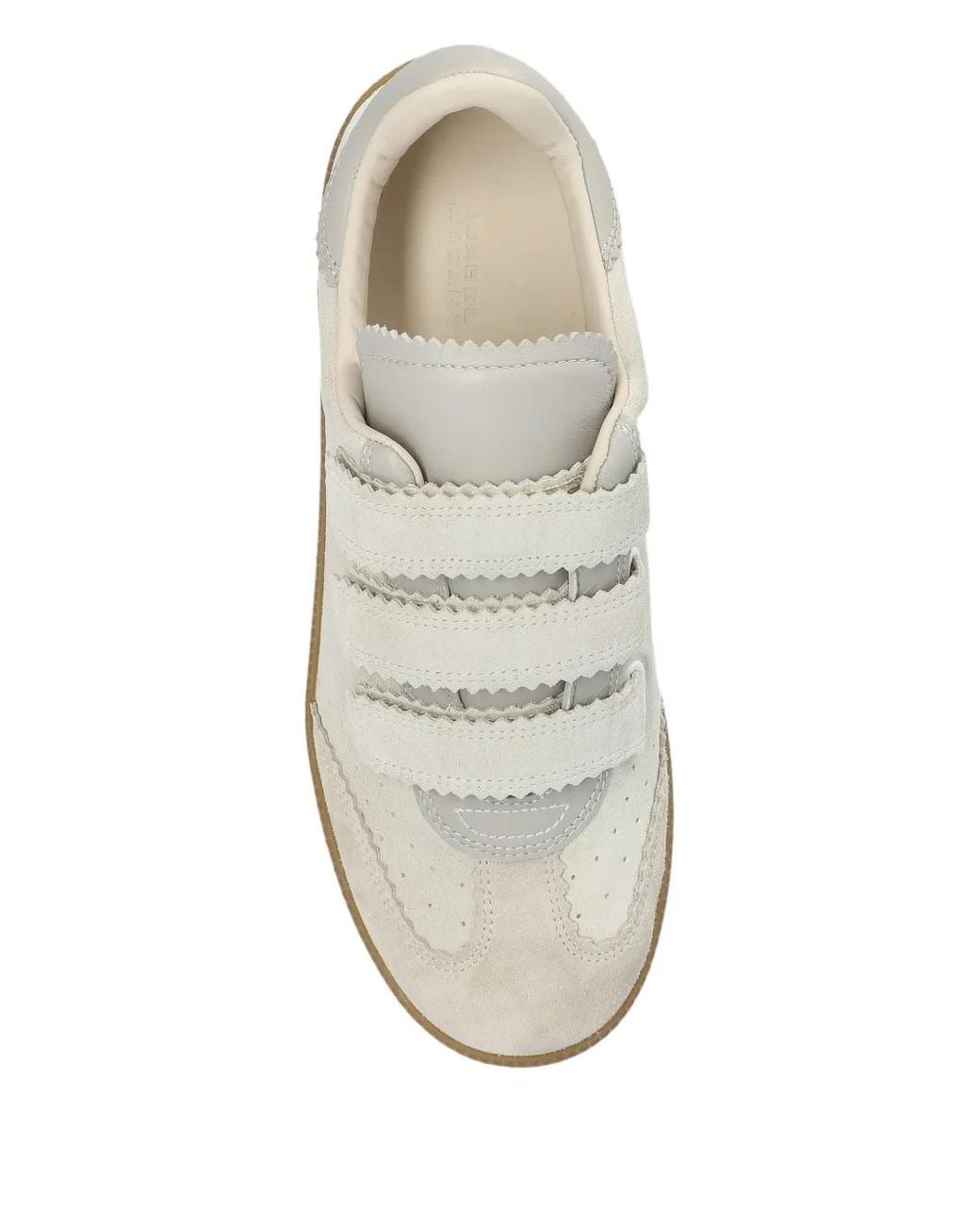 Isabel Marant White Scallop-Trim Strap Sneakers