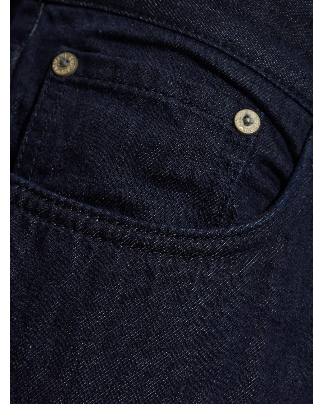 Emporio Armani Blue Five-Pocket Straight-Leg Jeans for men