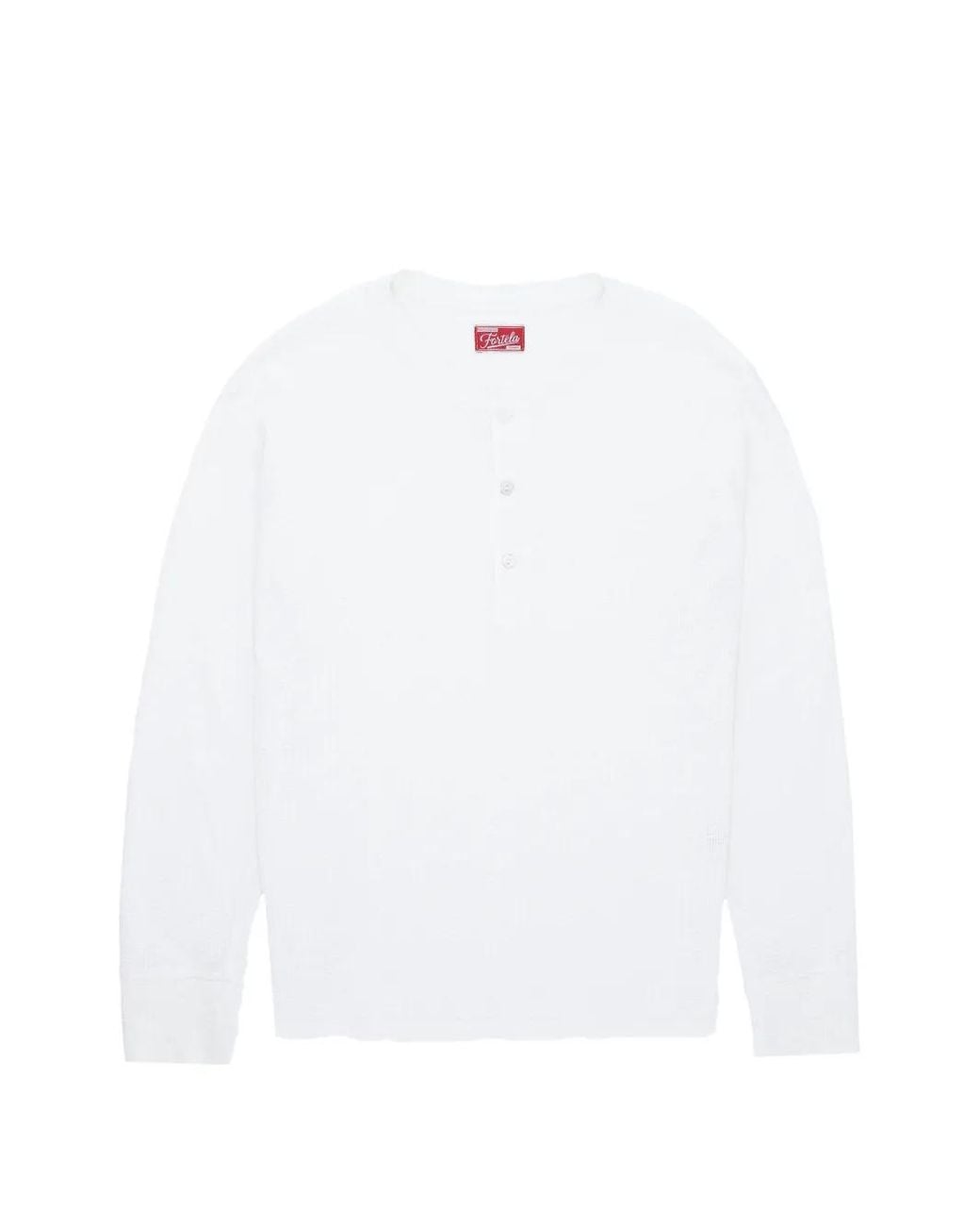 Fortela White Amish Waffle-Knit T-Shirt for men