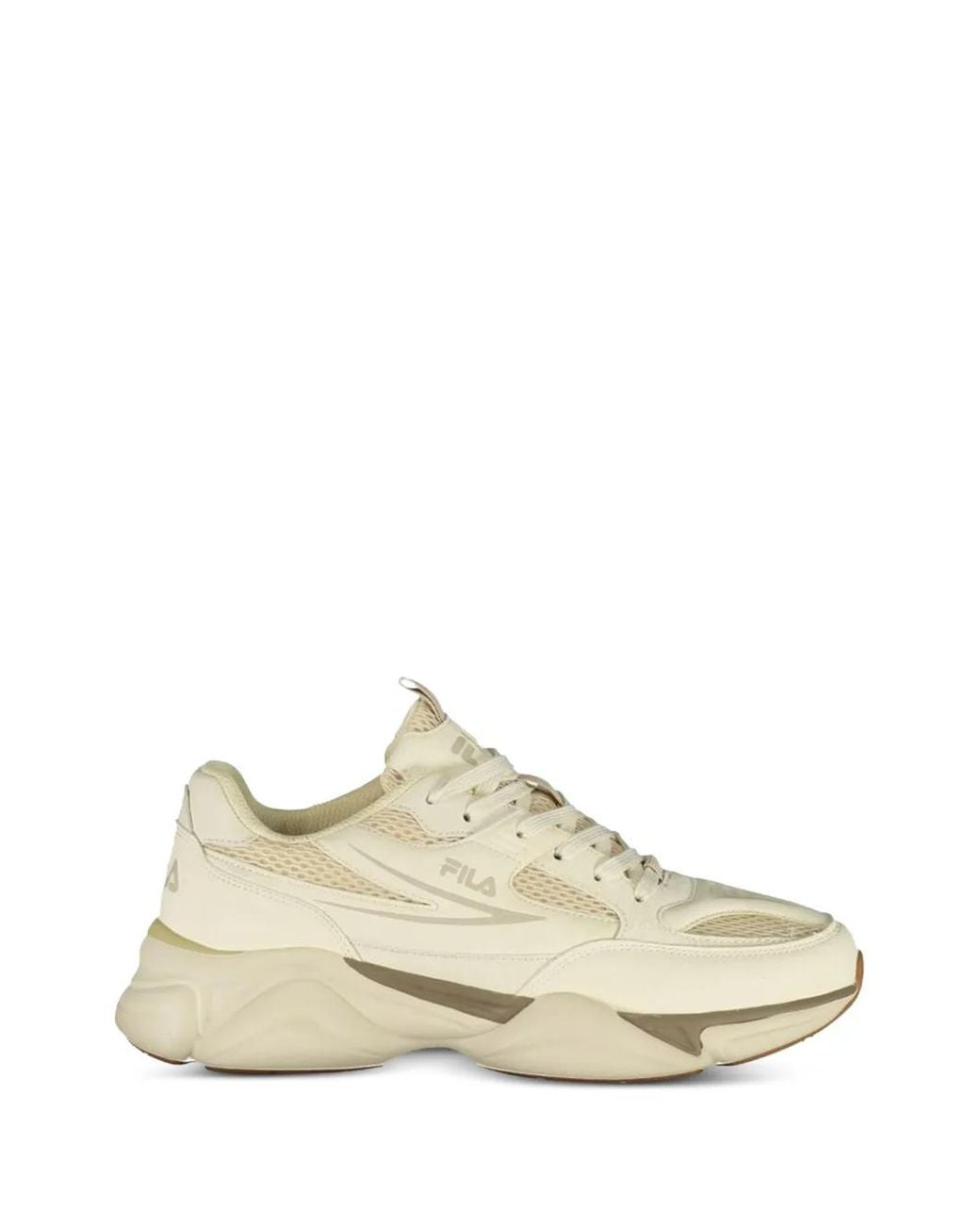 Fila White Recade Logo-Print Mesh-Panel Sneakers for men
