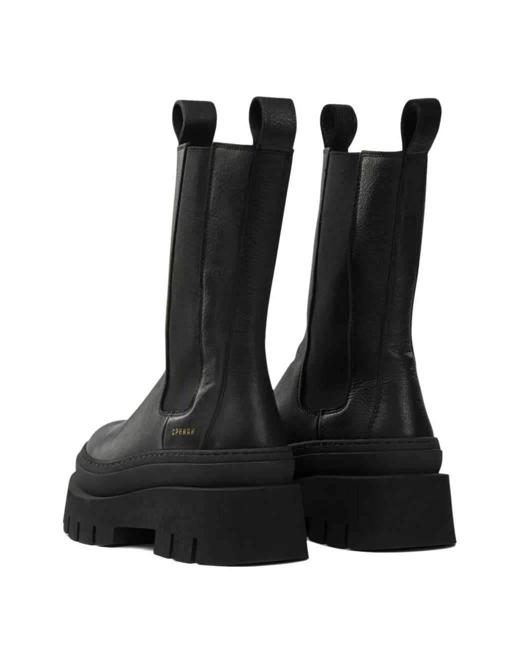 COPENHAGEN Black Elastic-Panel Platform Boots