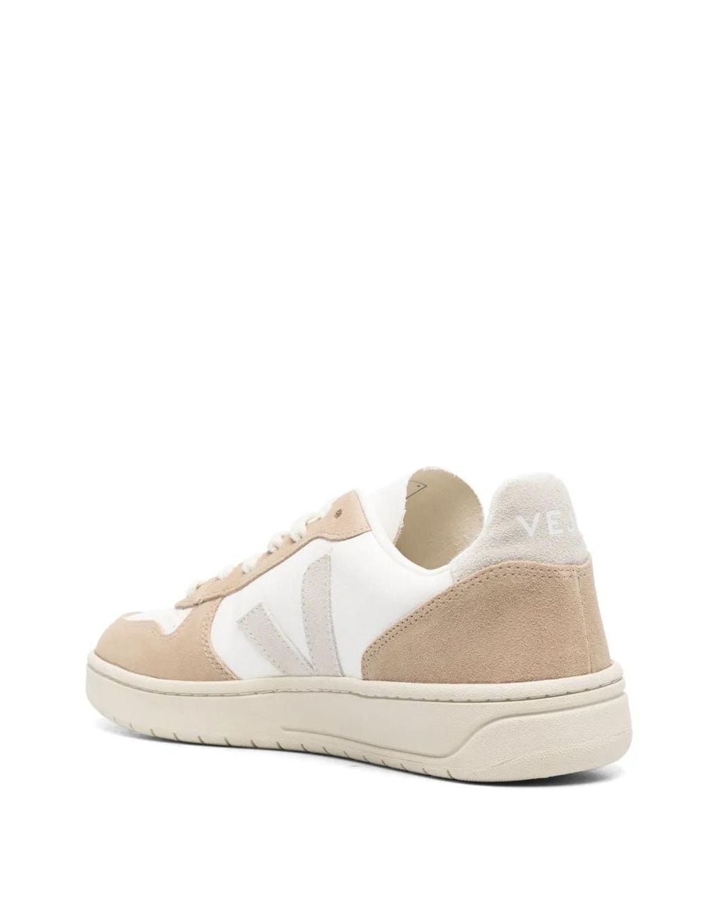 Veja White V-10 Two-tone Sneakers