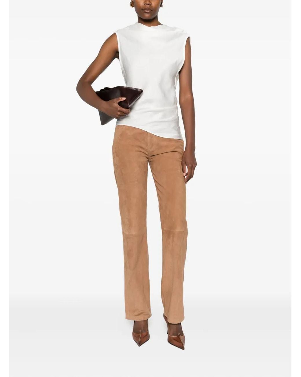 Arma Brown Suede Pocket Trousers