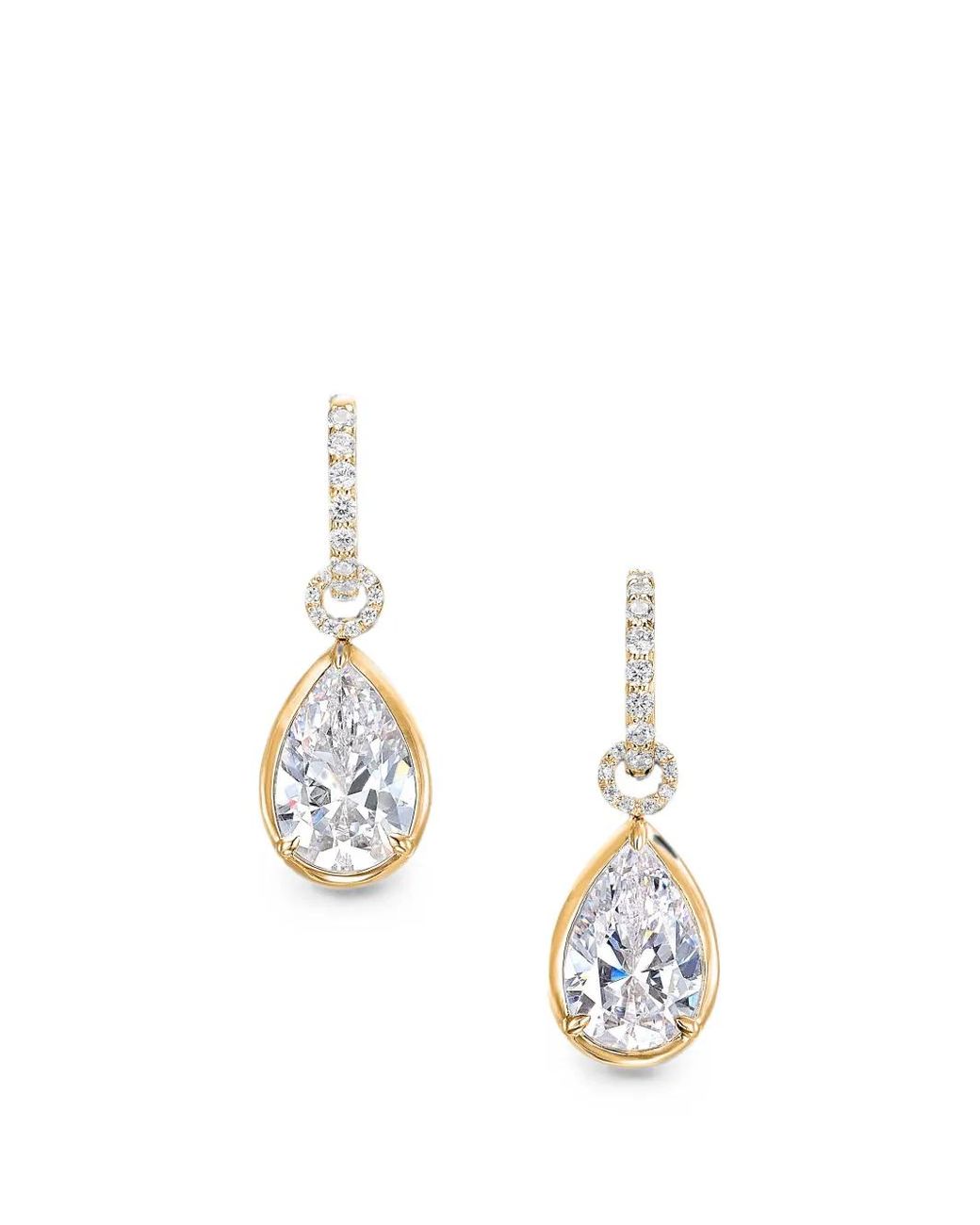 Anabela Chan White Pear Pendant Hoop Earrings