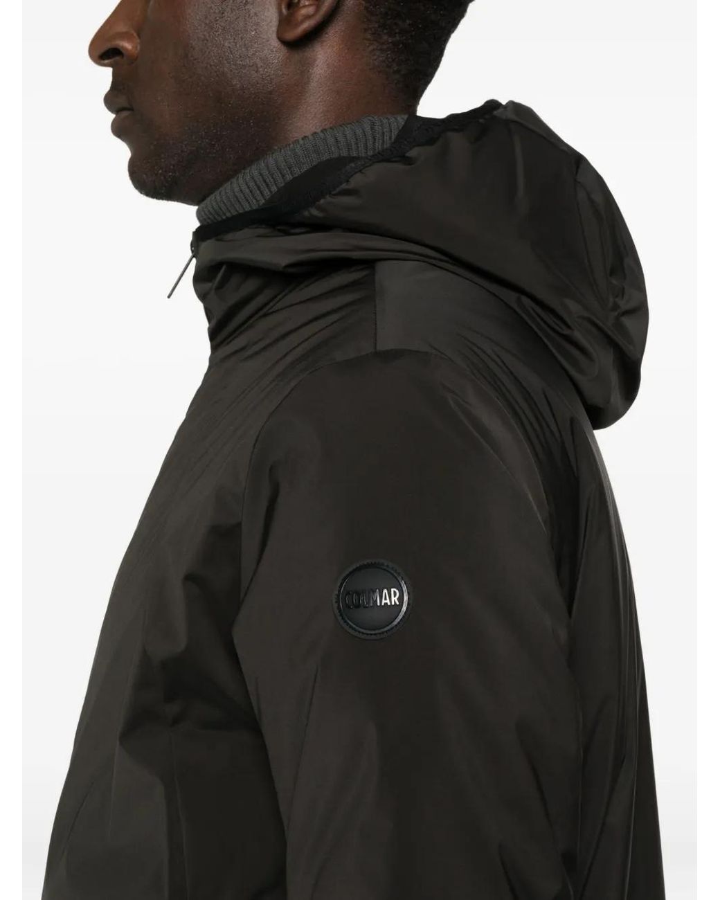 Colmar Black Hooded Zip-Front Coat for men