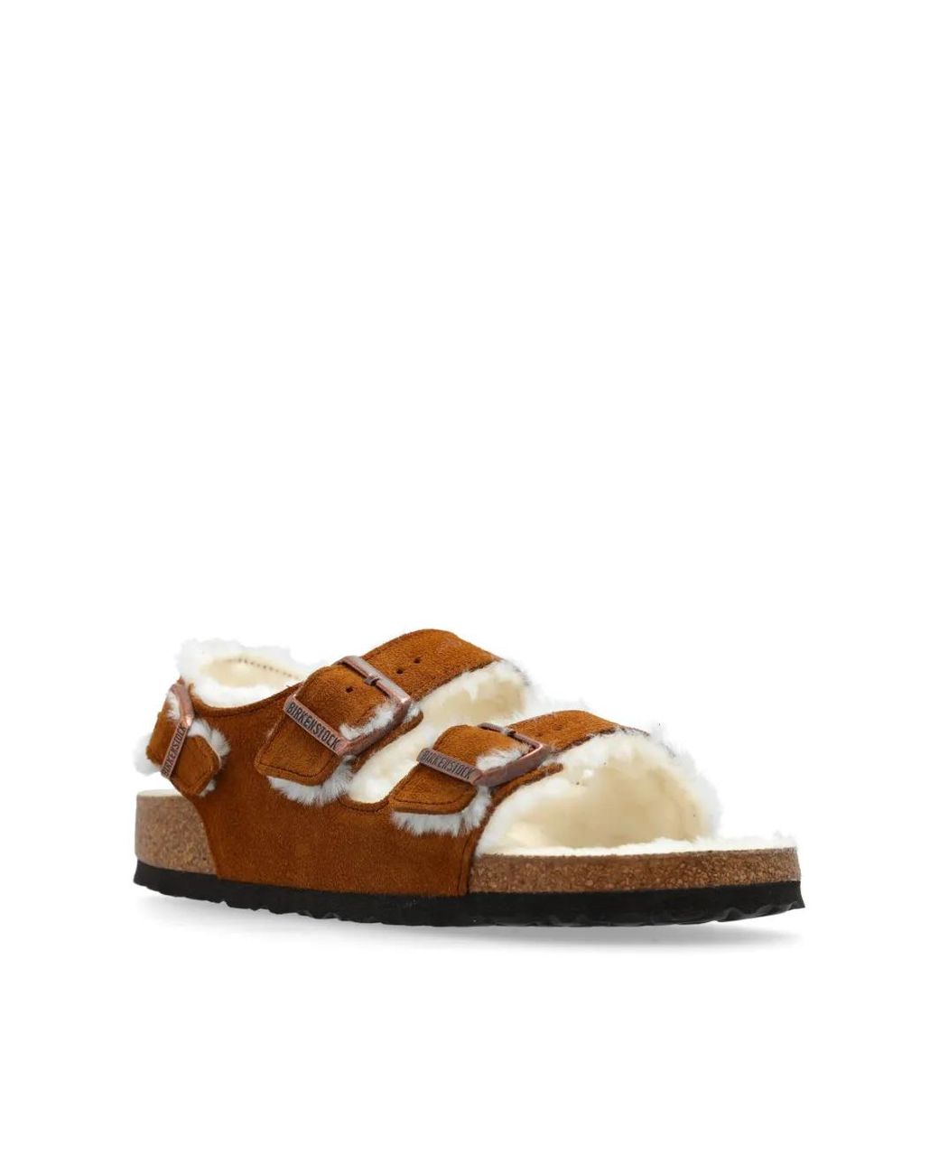 Birkenstock Brown Milano Buckled Suede Sandals