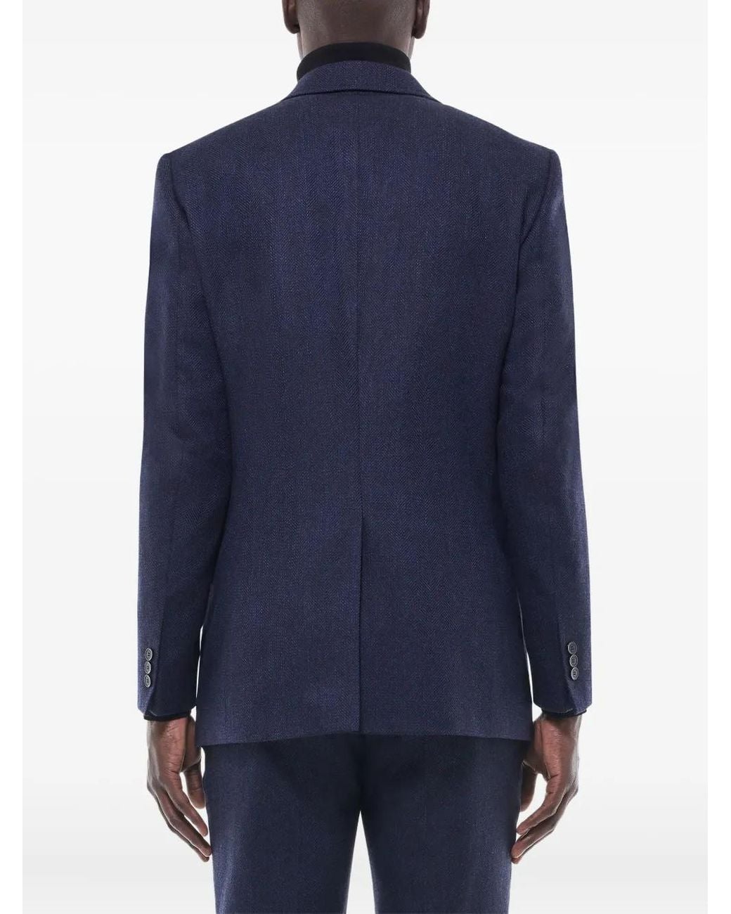 Fursac Blue Patch-Pocketed Wool-Blend Blazer for men