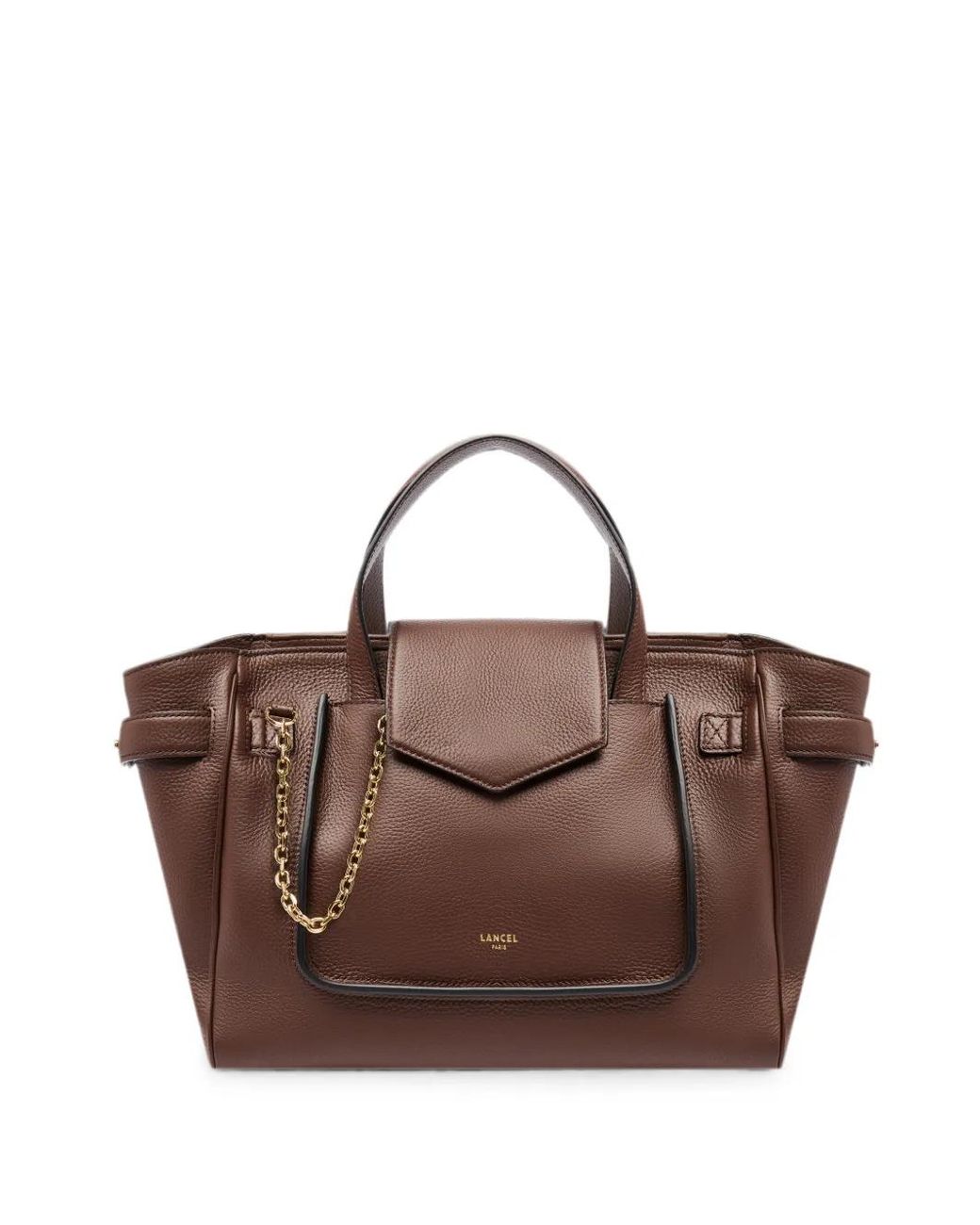 Lancel Brown Medium Thea Grained Leather Tote Bag