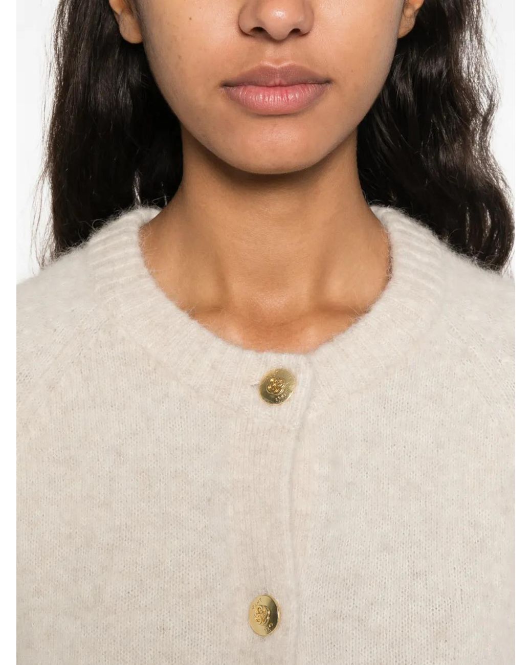Gant White Button-Up Raglan-Sleeve Cardigan