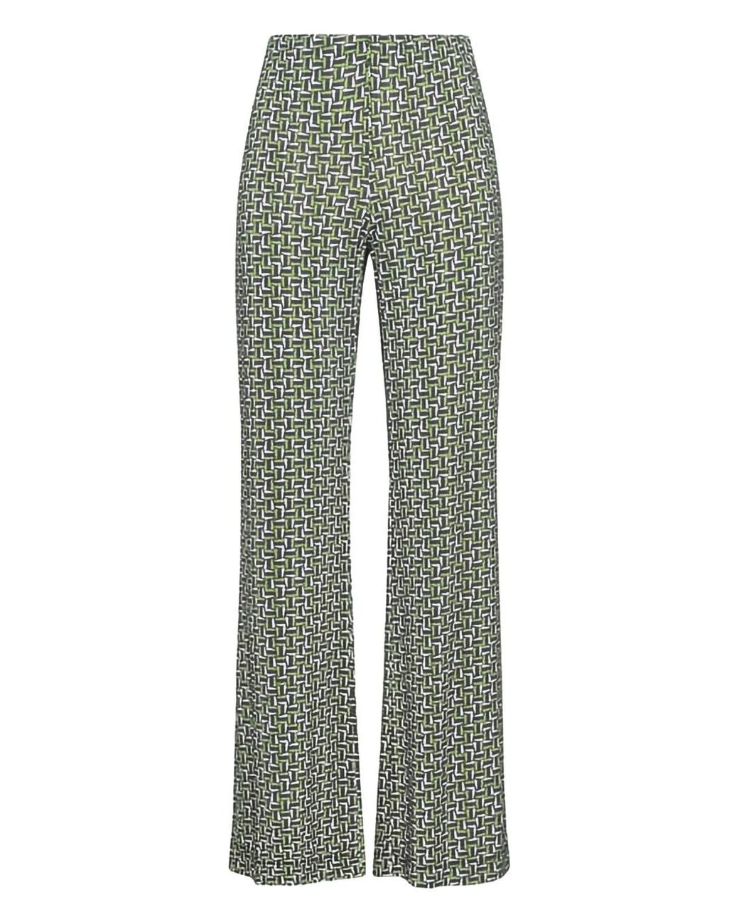 Maliparmi Green Mali Strones Geometric-Pattern Palazzo Pants