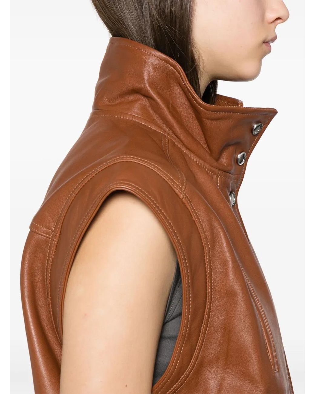 ジャケット Pinko Jackets Brown Washed leather jacket with collar PINKO → Shop Online