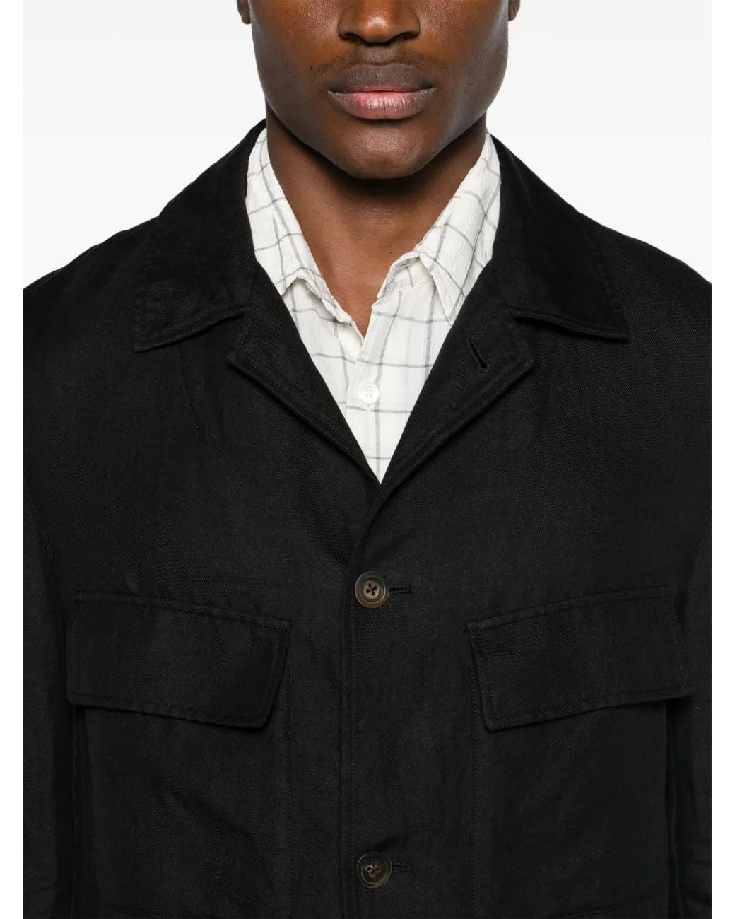 Forme D'expression Black Postman Gabardine Jacket for men