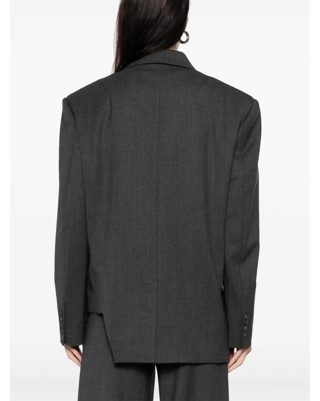MEDEA Gray Trapezoid Asymmetrical Blazer