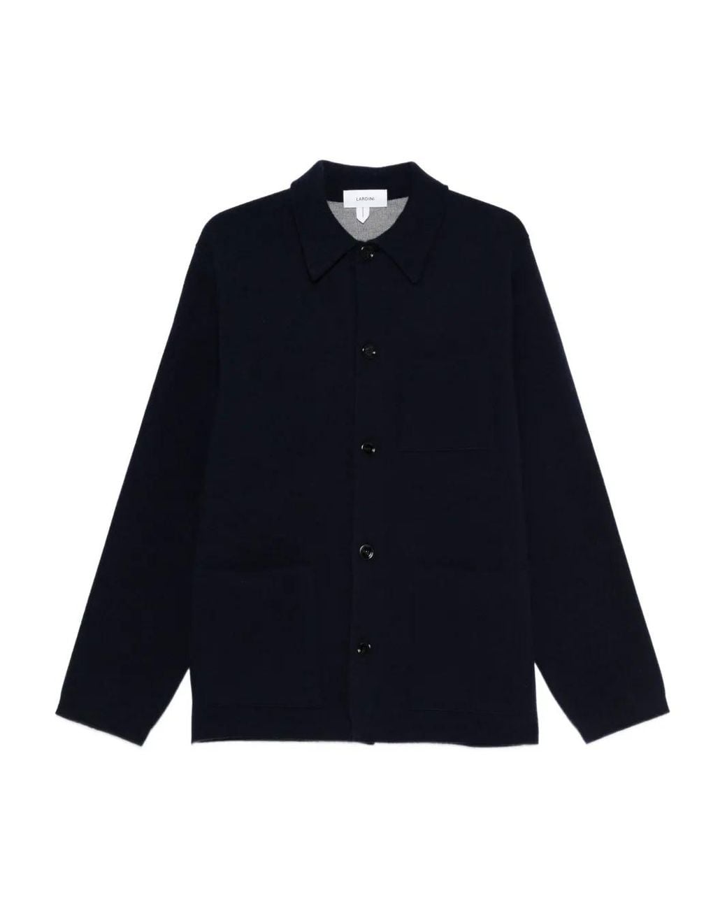 Lardini Blue Patch-Pocket Button Cardigan for men