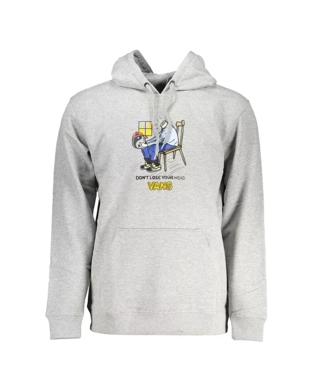 Vans Gray Don'T Lose Your Head Graphic-Print Hoodie for men