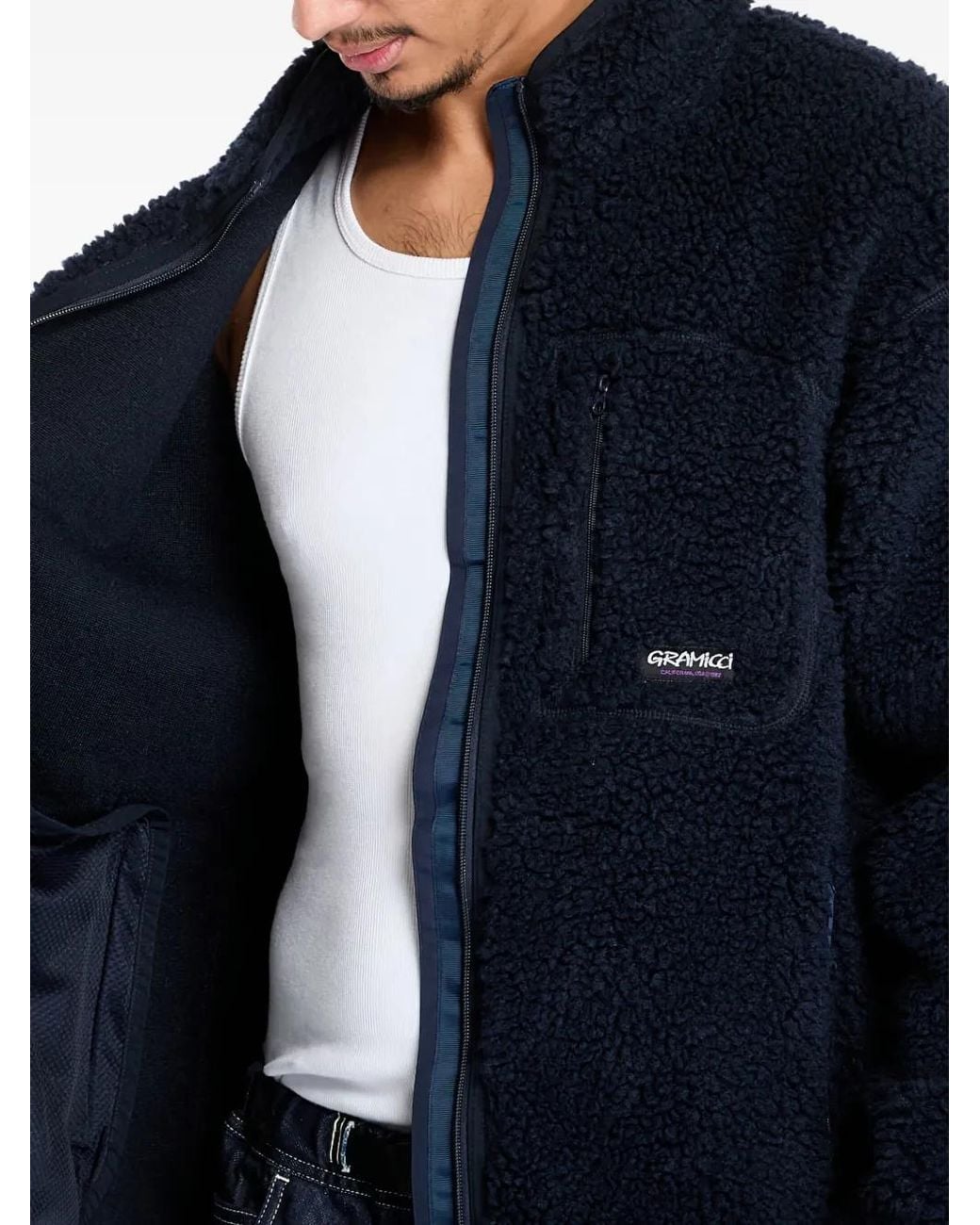 Gramicci Blue Logo-Embroidered Jacket