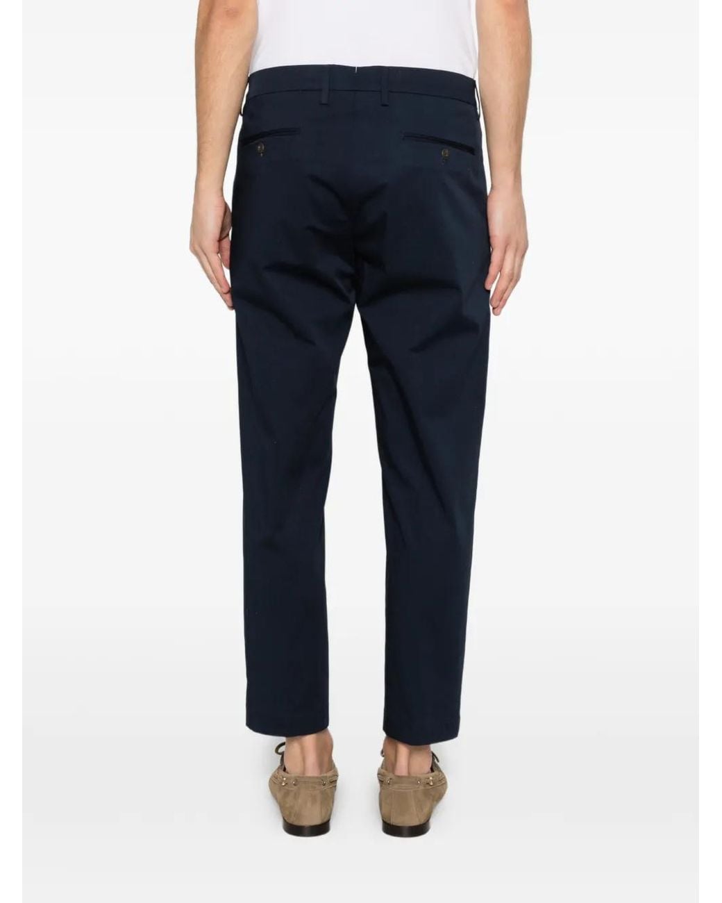 Eleventy Blue Button-Fastening Chinos Pants for men