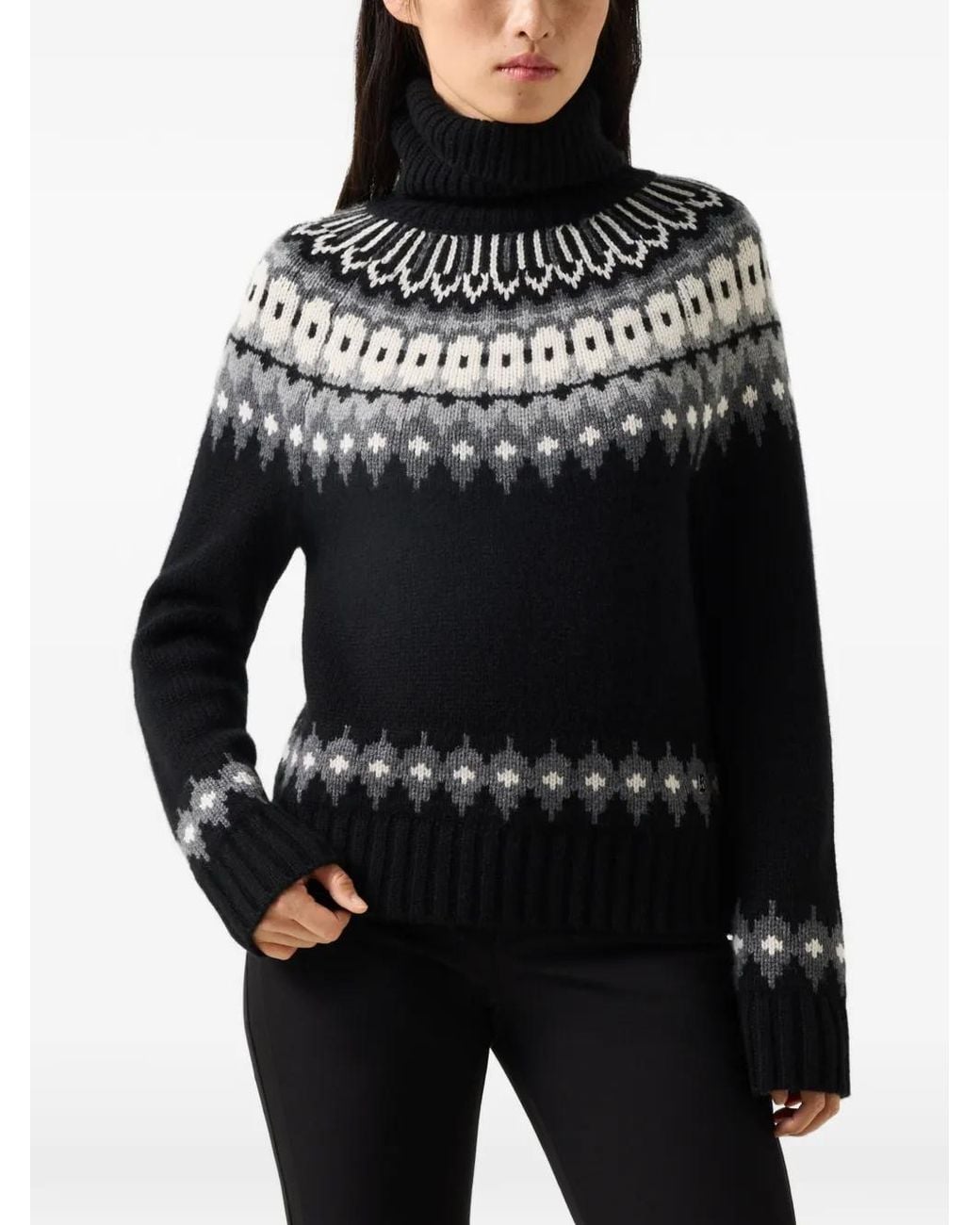 Bogner Black Ingrid Jacquard-Knit Sweater