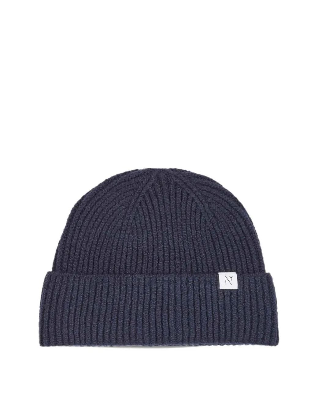 NOWADAYS Blue Ribbed Beanie Hat for men