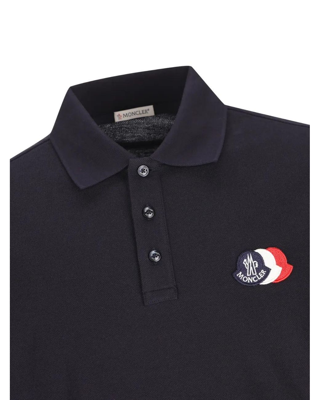 Moncler Black Polo À Logo for men