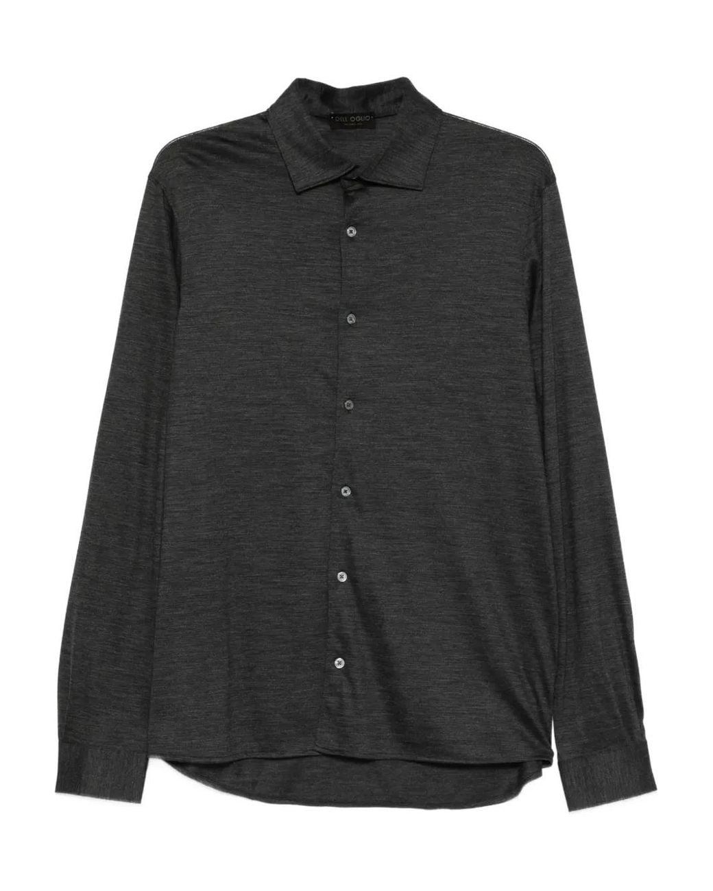 Dell'Oglio Black Buttoned Shirt for men