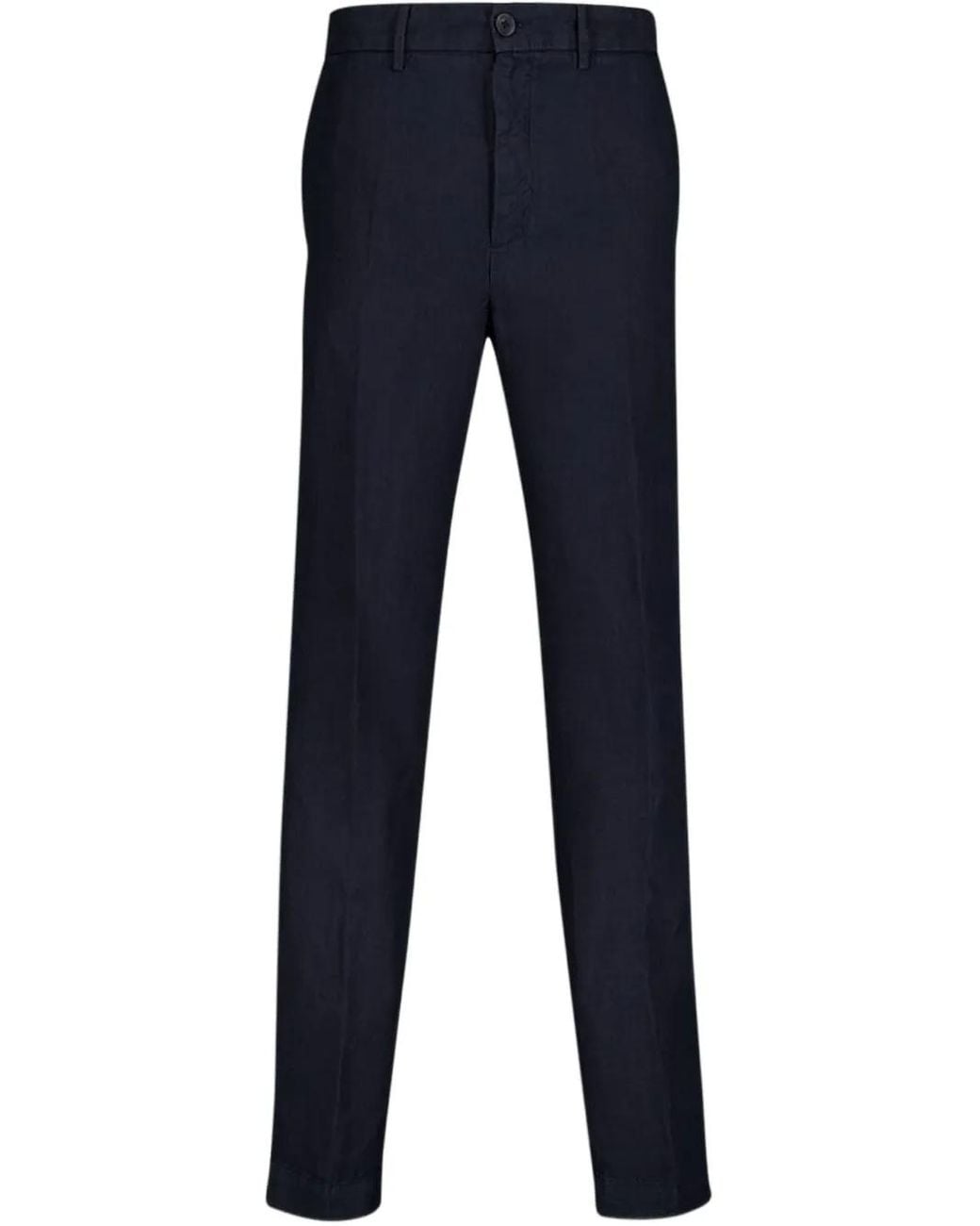 120% Lino Blue Linen Trousers for men