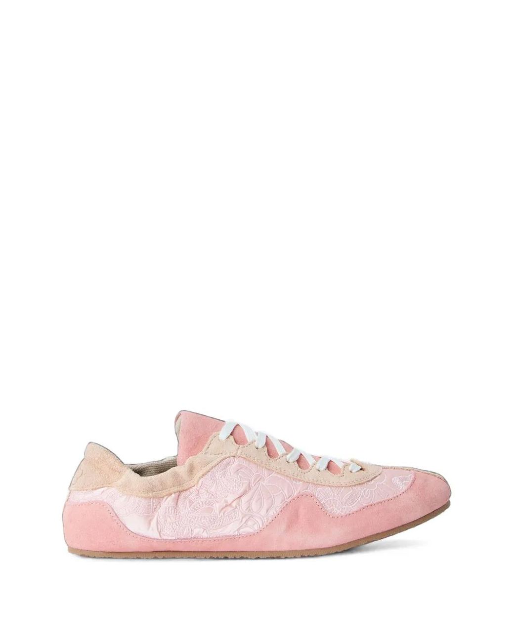 CECILIE BAHNSEN Pink Blaise Soft Embroidered Suede Sneakers