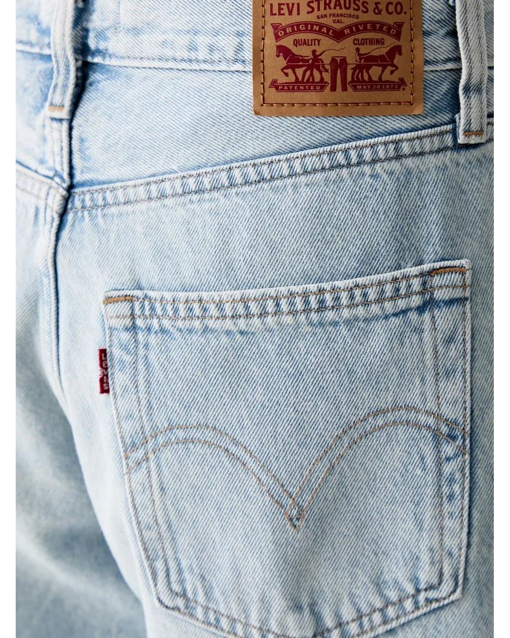 Levi's Blue Middy Faded-Effect Denim Shorts