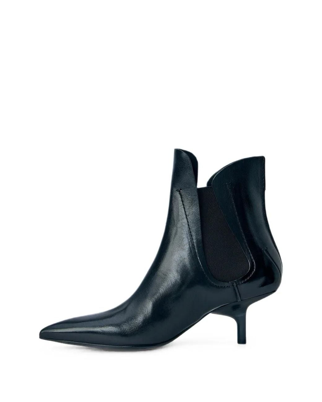 CAPASA MILANO Blue Dorothy Pointed-Toe Elasticated-Panel Ankle Boots