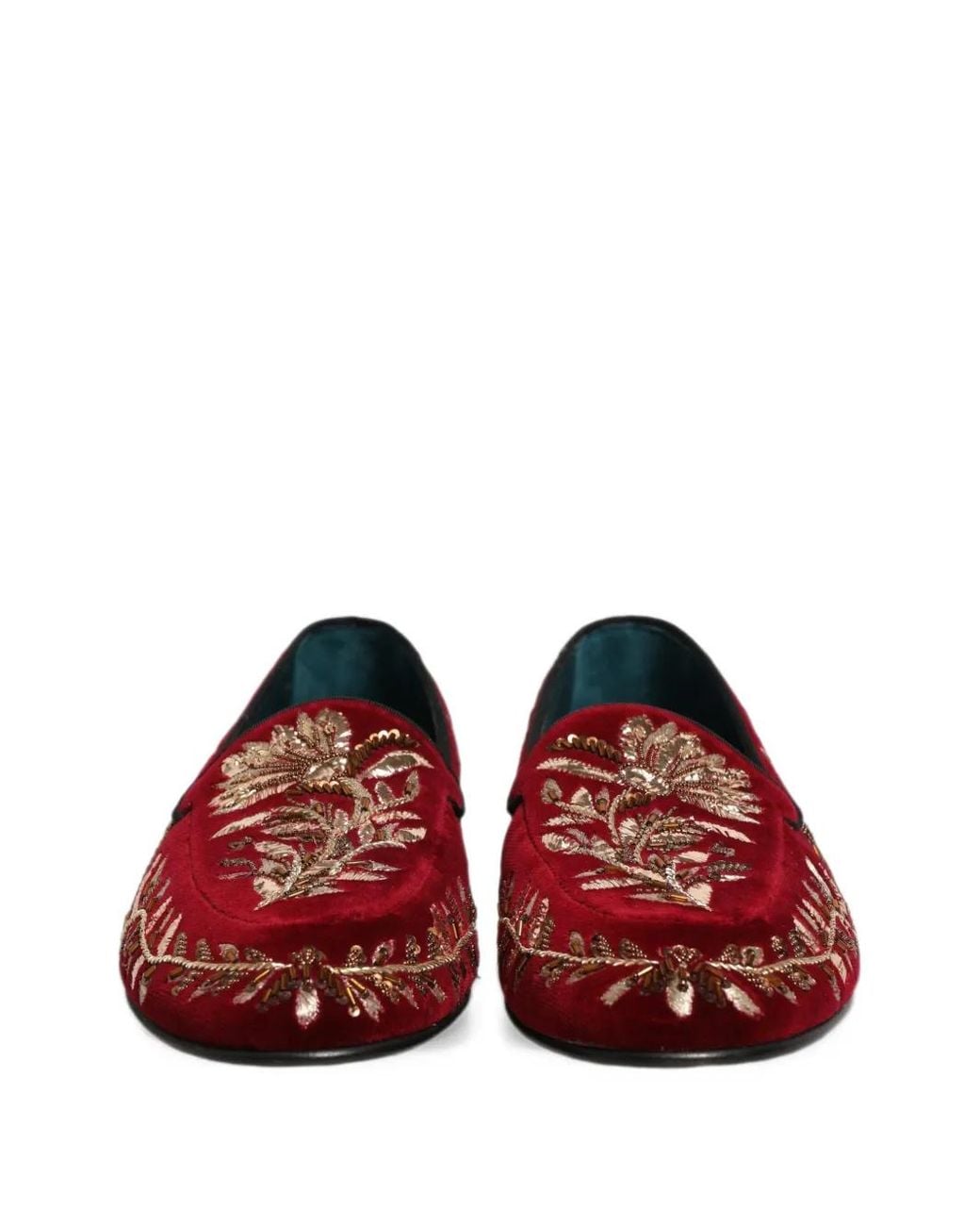 Dolce & Gabbana Floral-Embroidered Velvet Loafers for men