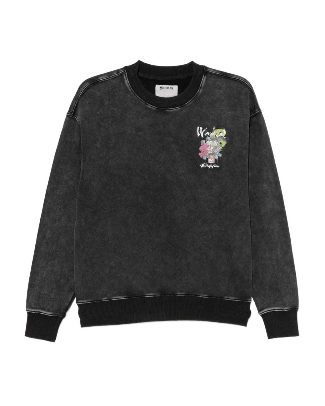 Musium Div. Black Graphic-Print Sweatshirt for men