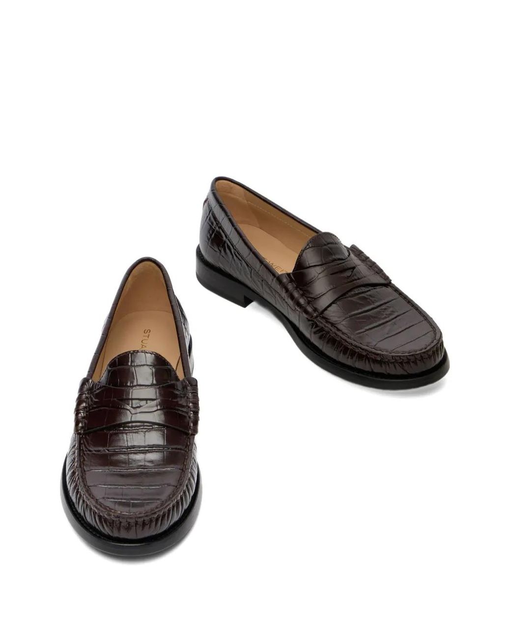 Stuart Weitzman Brown Lottie Loafers