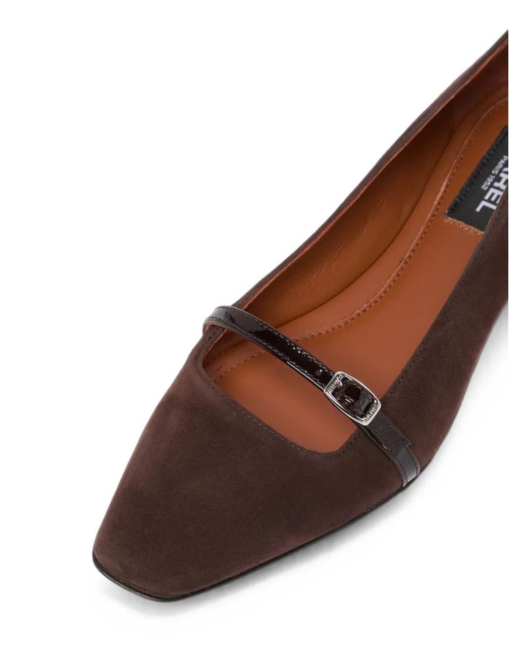 CAREL PARIS Brown Mili Buckled Suede Ballet Flats
