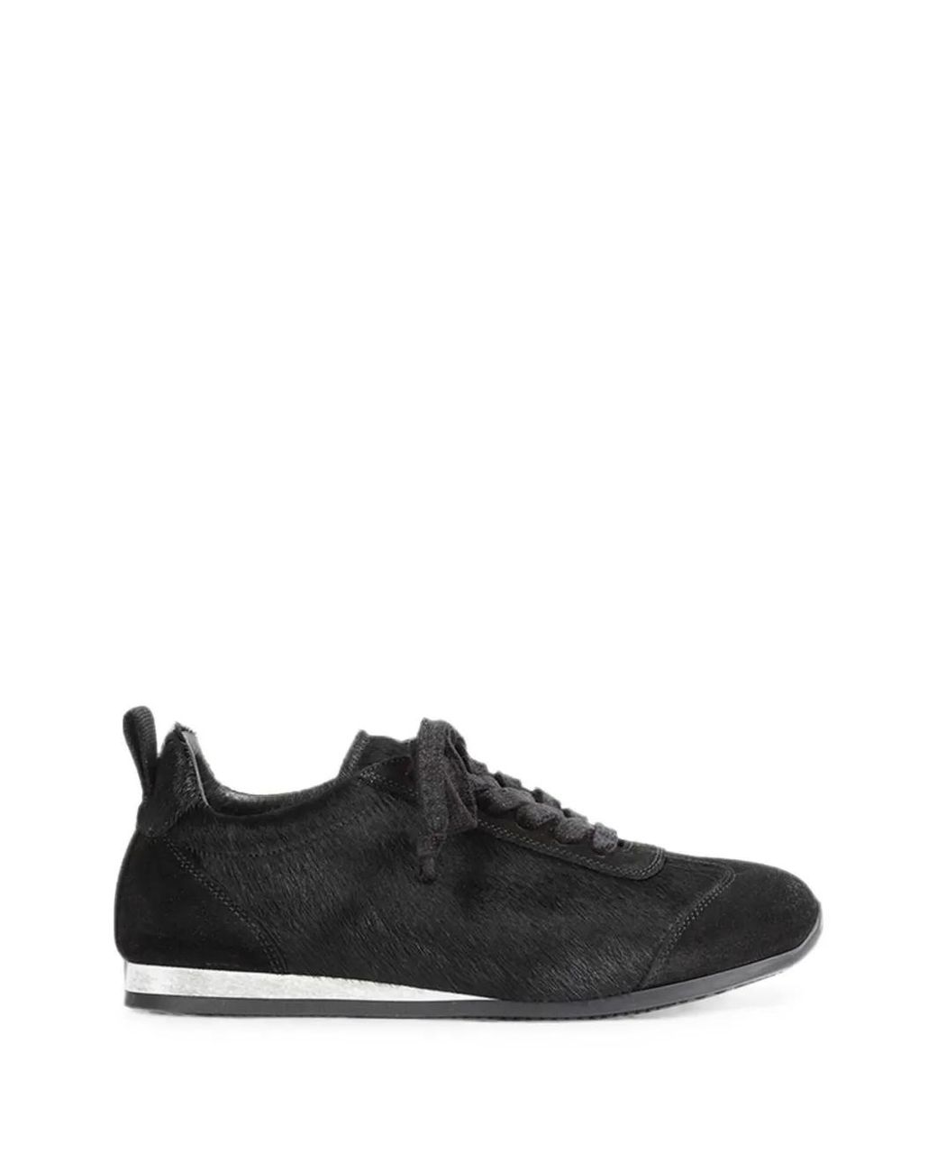 Uma Wang Black Calf Hair Suede Sneakers