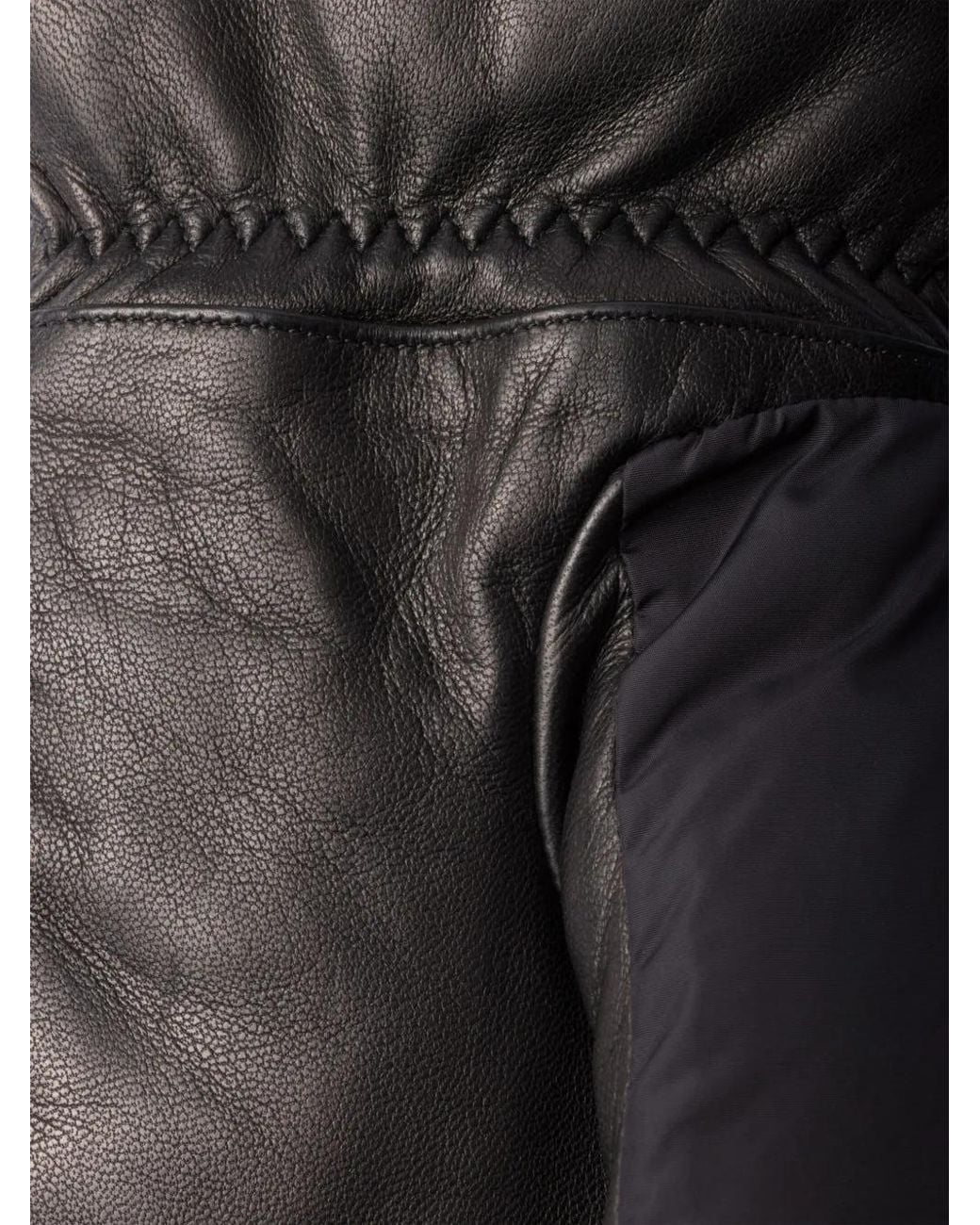 Prada Black Triangle-Logo Gloves for men
