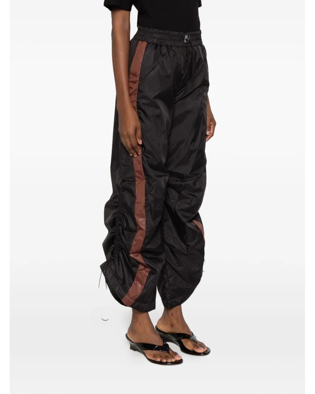 Carla G Black Side-Stripe Drawstring Track Pants