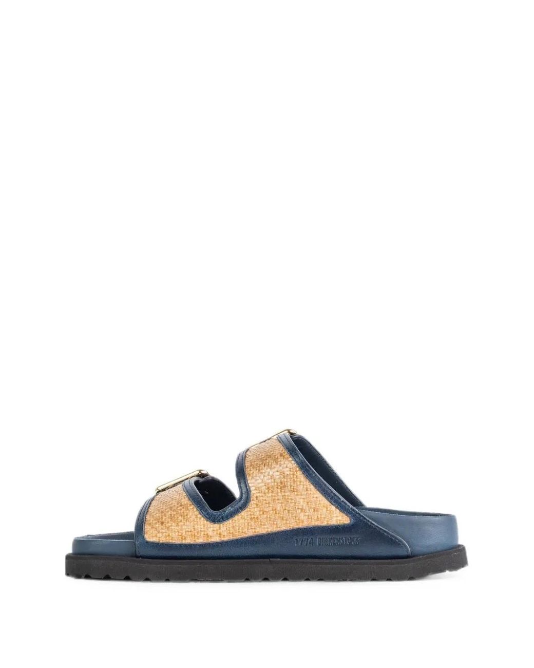Birkenstock Blue Arizona Raffia Sandals