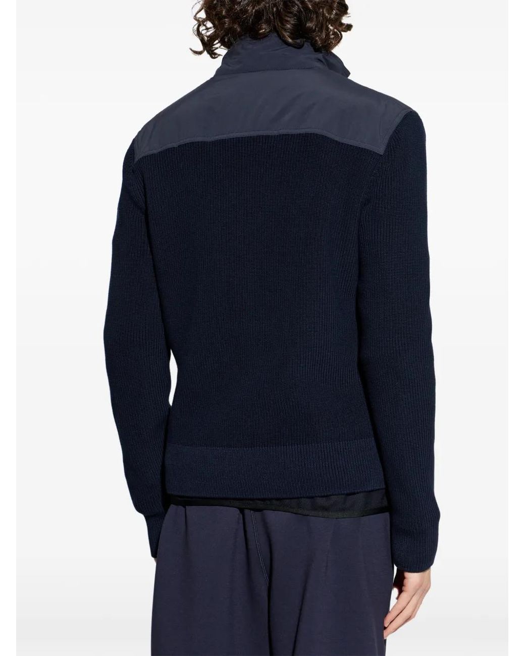 Moncler Blue Padded Zip-Up Cotton Cardigan for men